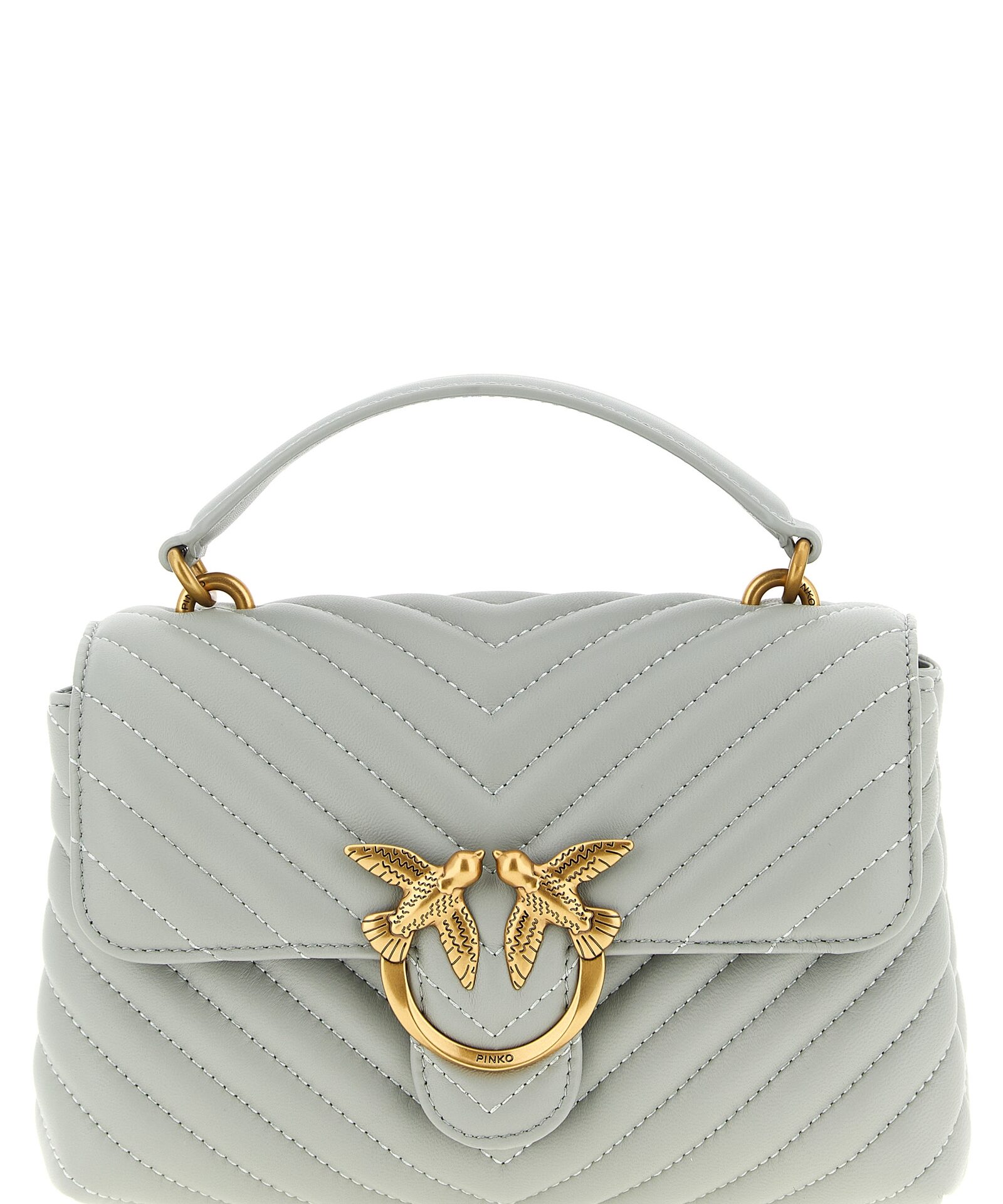 PINKO Gray Lambskin Handbag