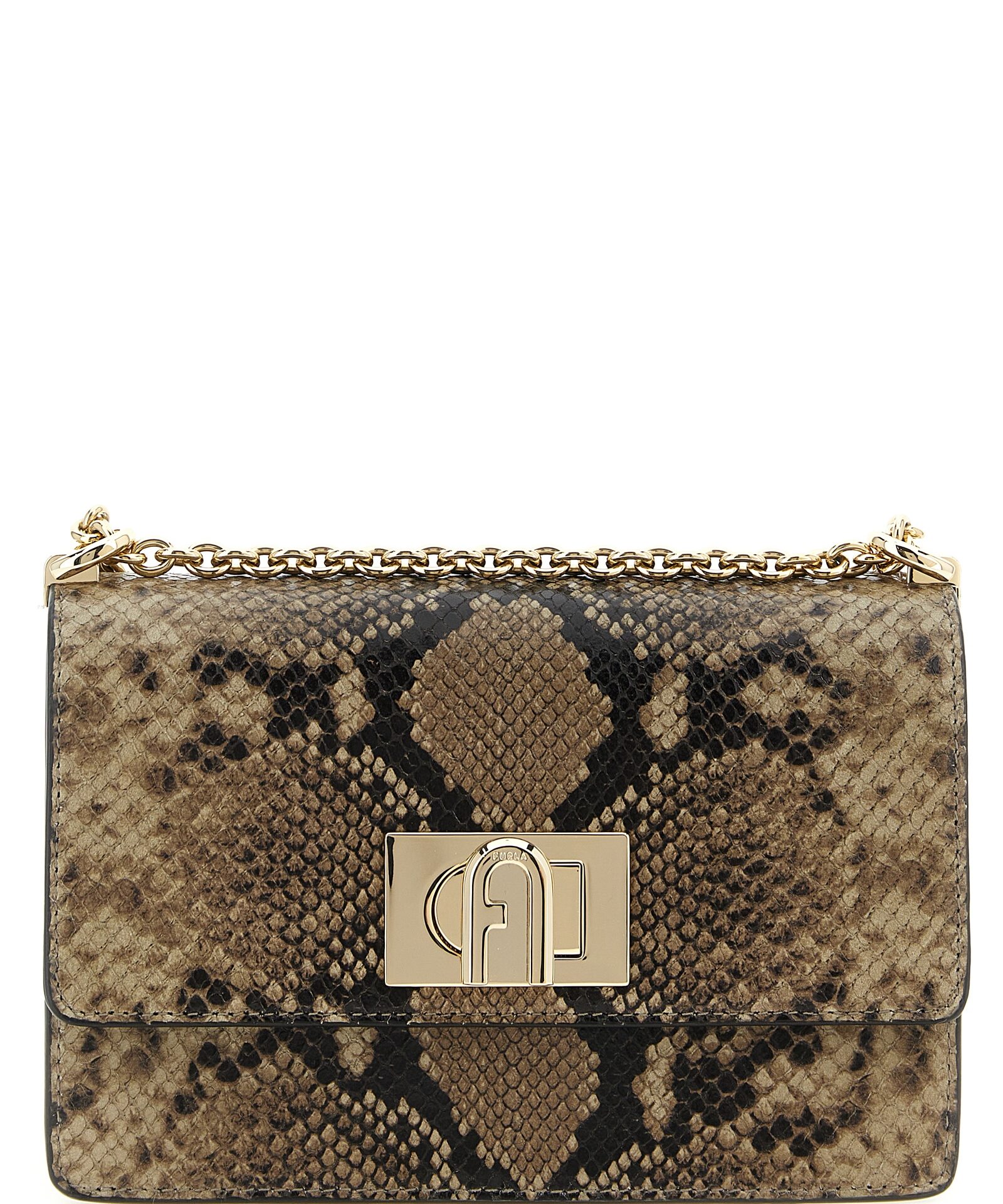Furla Gray Goatskin Crossbody Bag