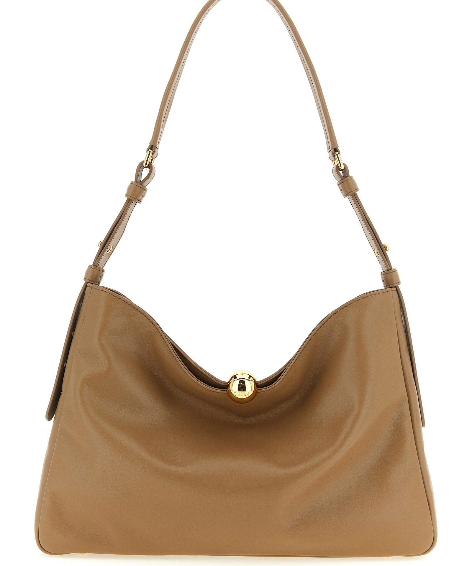 Furla Beige Calfskin Shoulder Bag