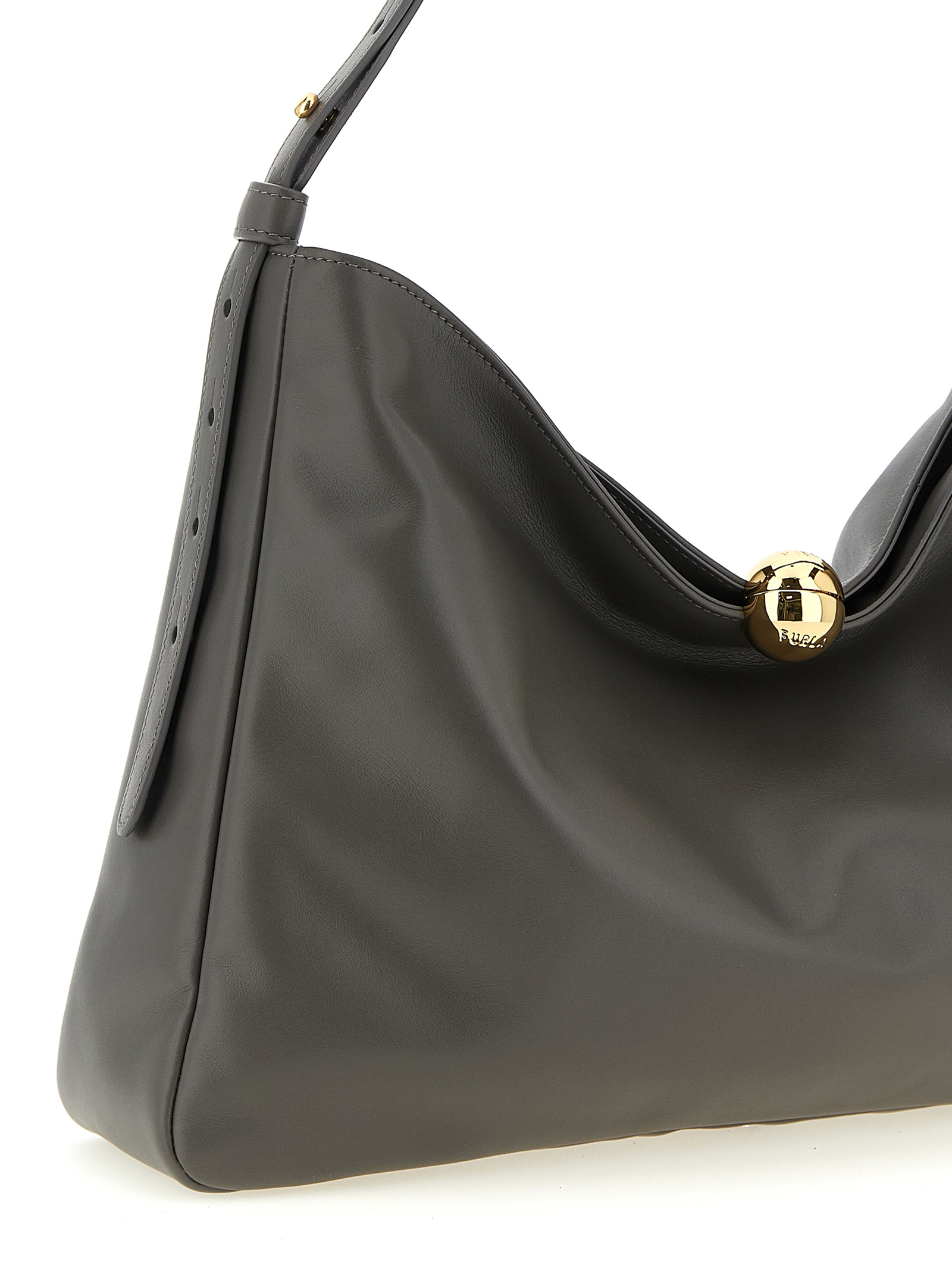 Furla Gray Calfskin Shoulder Bag Furla Gray Calfskin Shoulder Bag - Image 3