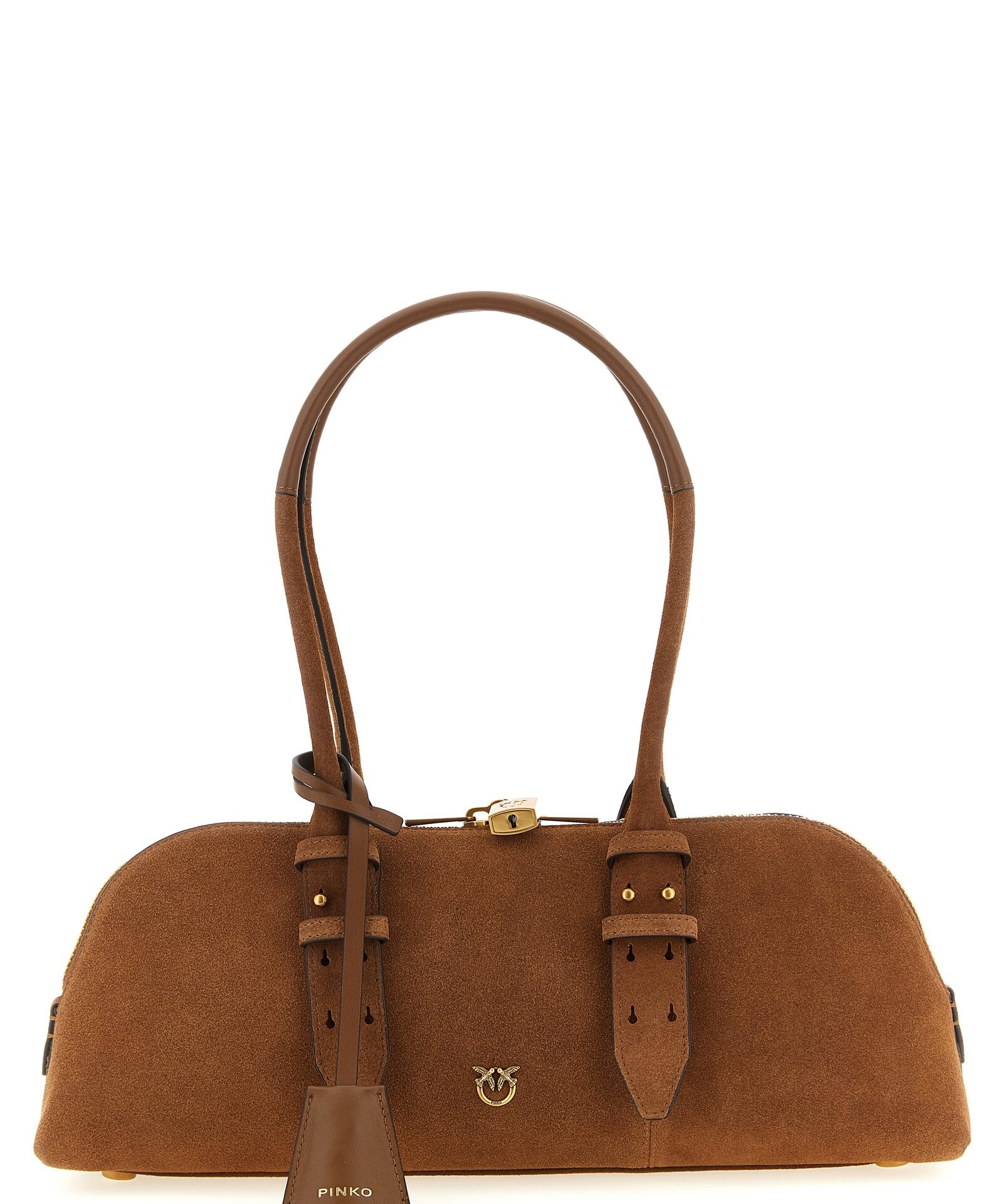 PINKO Brown Cowhide Shoulder Bag