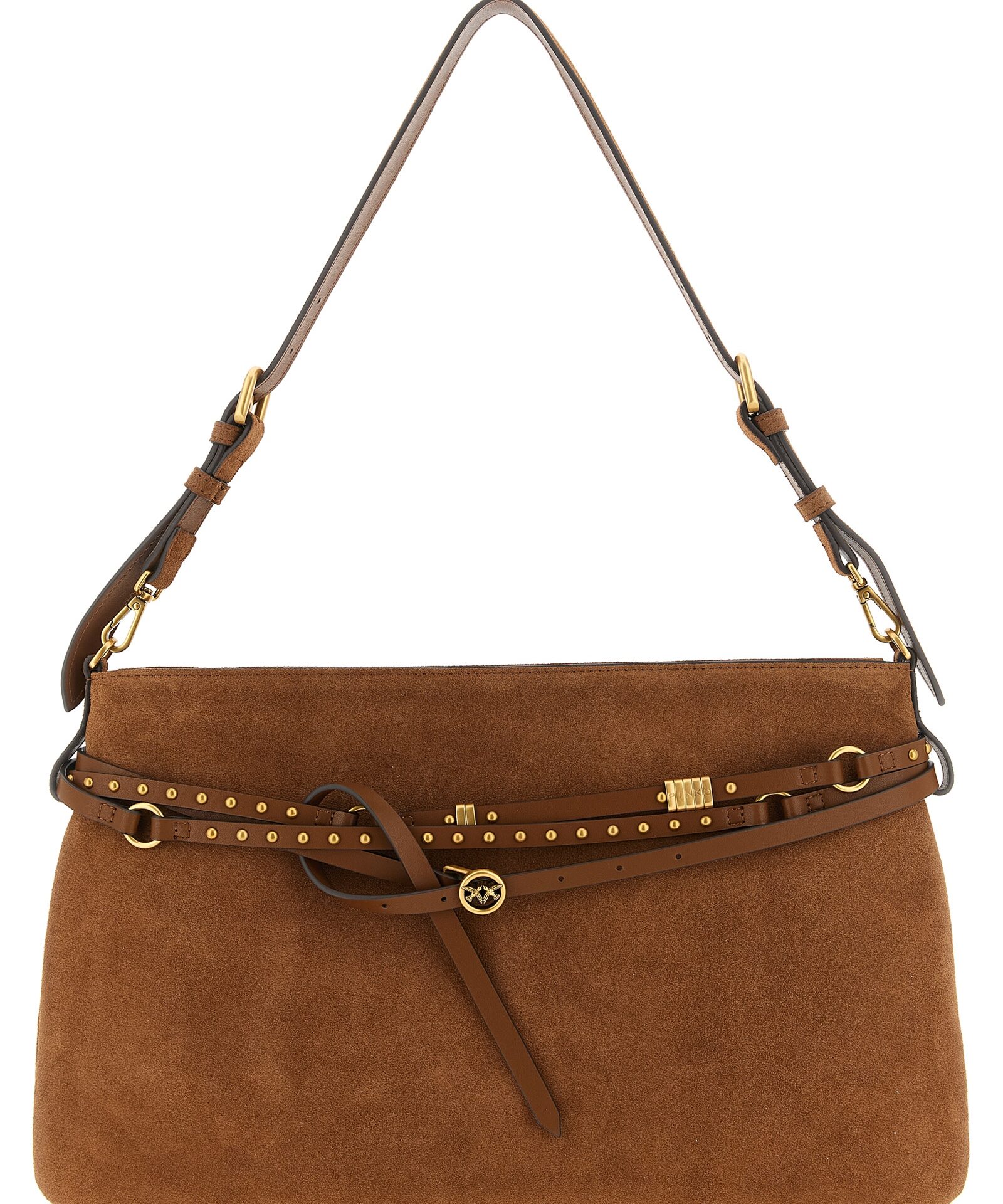 PINKO Brown Cowhide Shoulder Bag