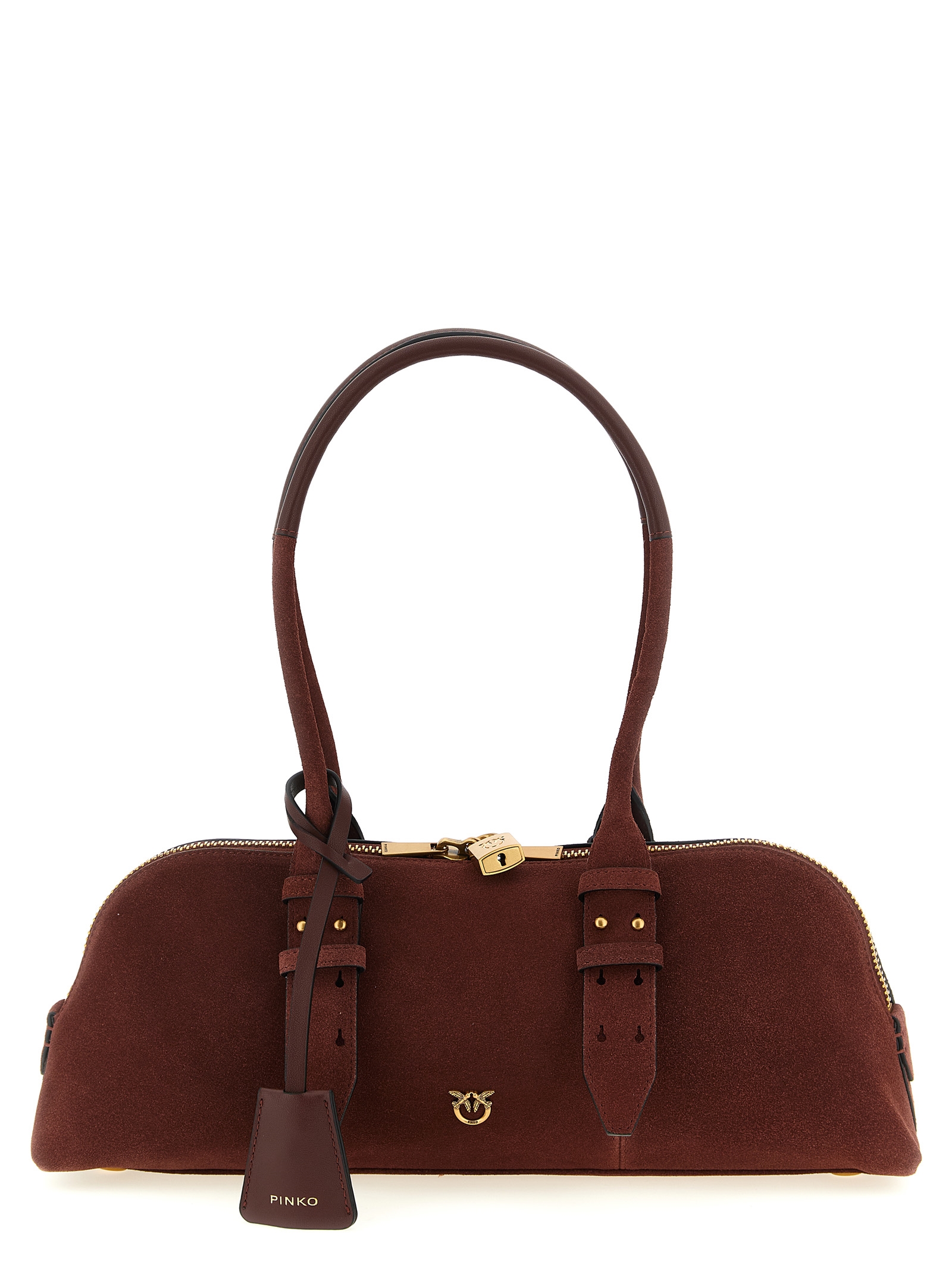 PINKO Bordeaux Cowhide Shoulder Bag PINKO Bordeaux Cowhide Shoulder Bag