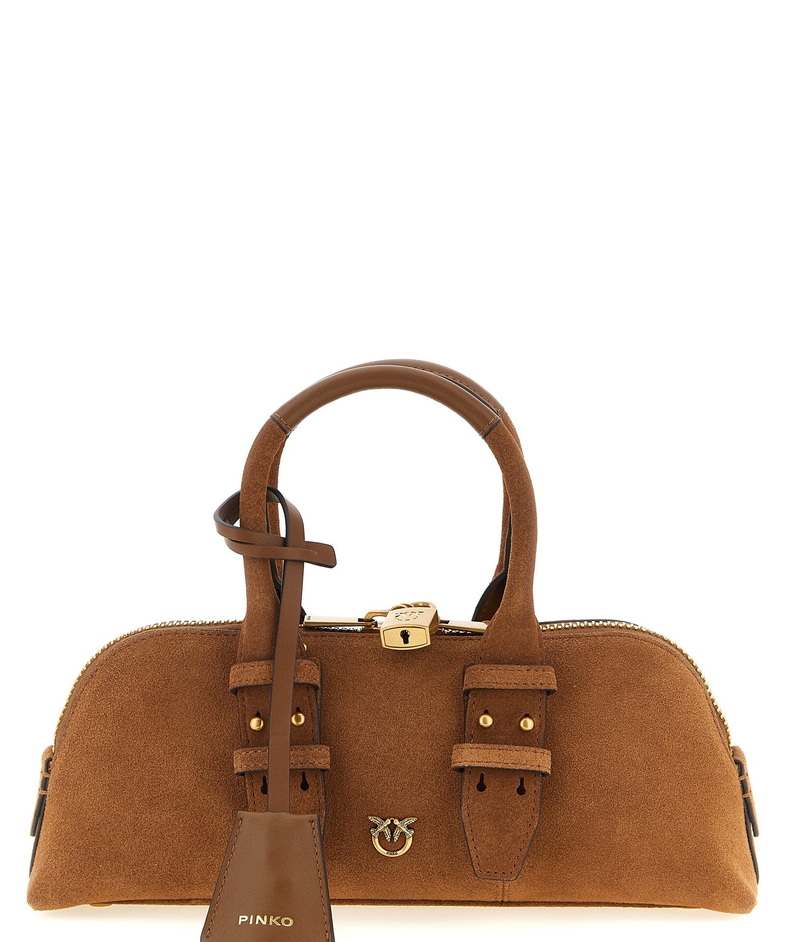 PINKO Brown Cowhide Shoulder Bag