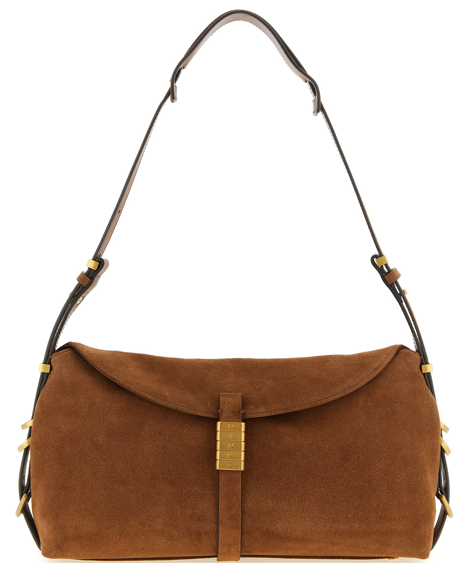 PINKO Brown Cowhide Shoulder Bag