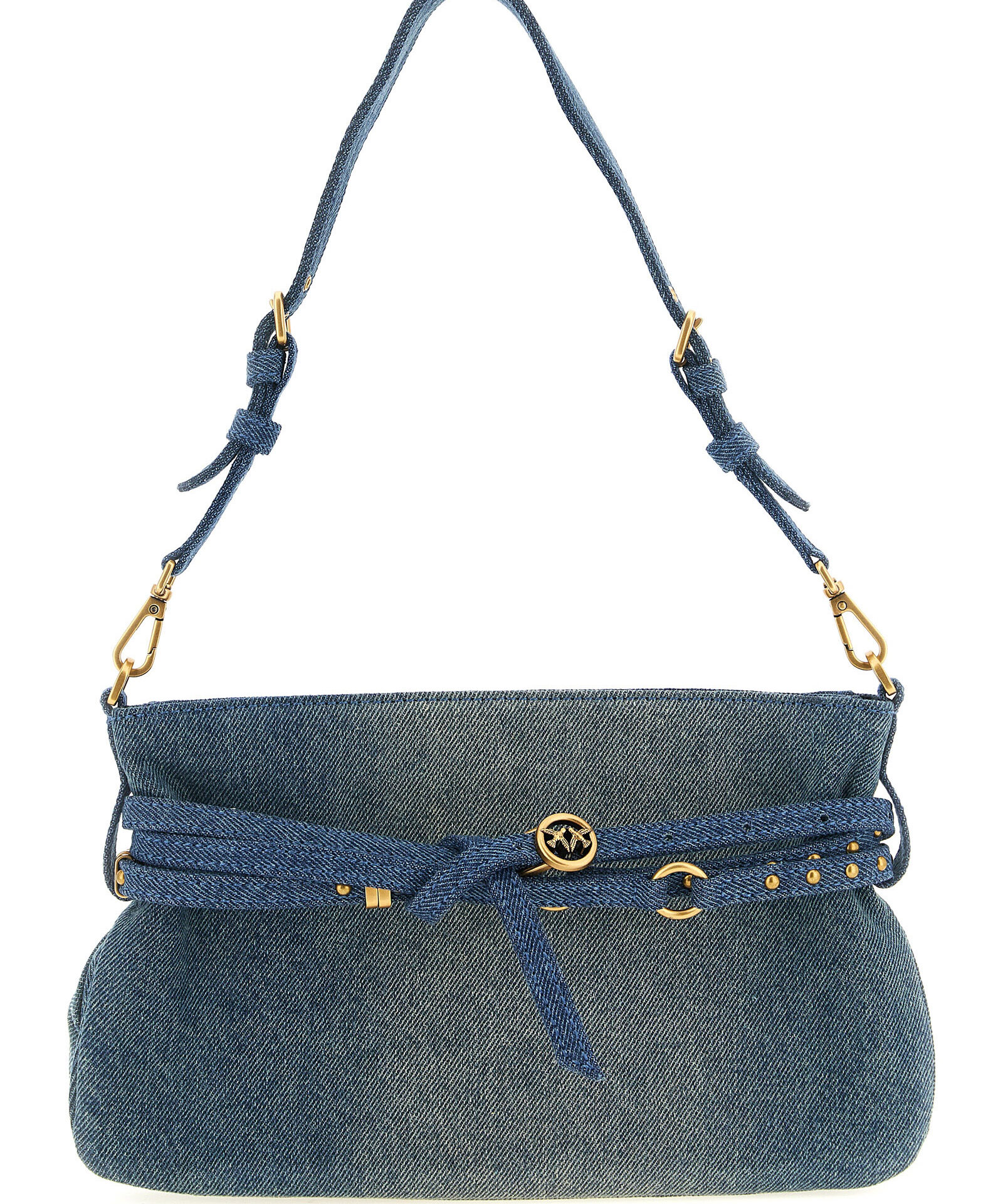 PINKO Blue Cotton Shoulder Bag