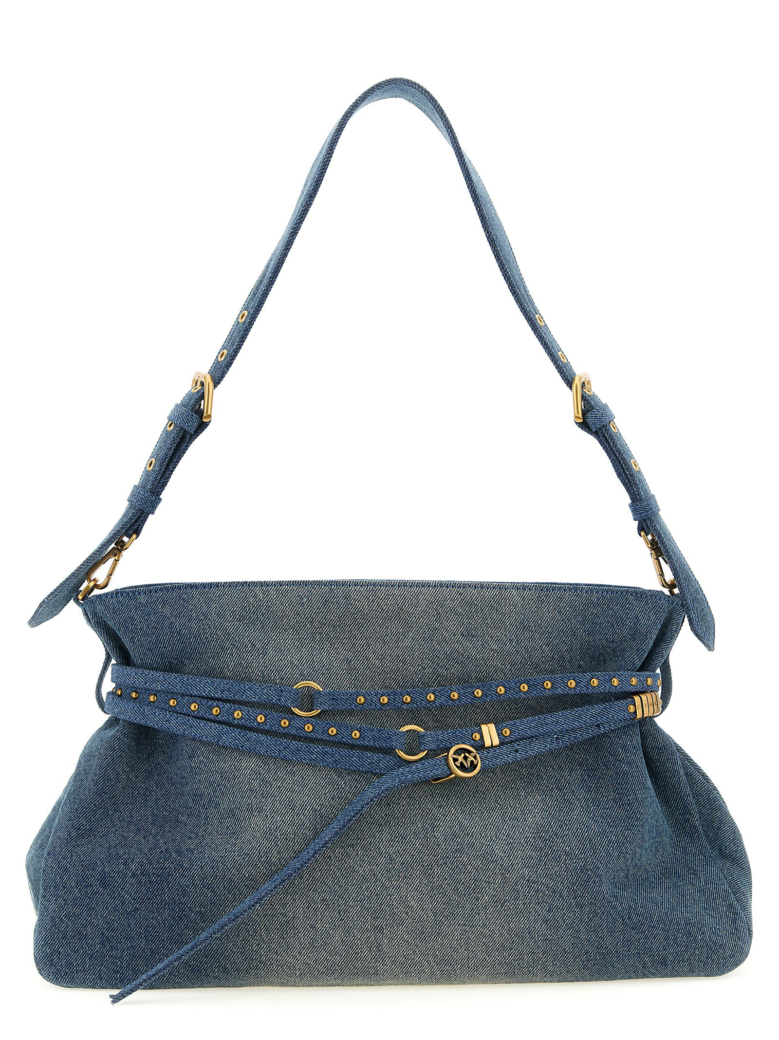 PINKO Blue Cotton Shoulder Bag PINKO Blue Cotton Shoulder Bag