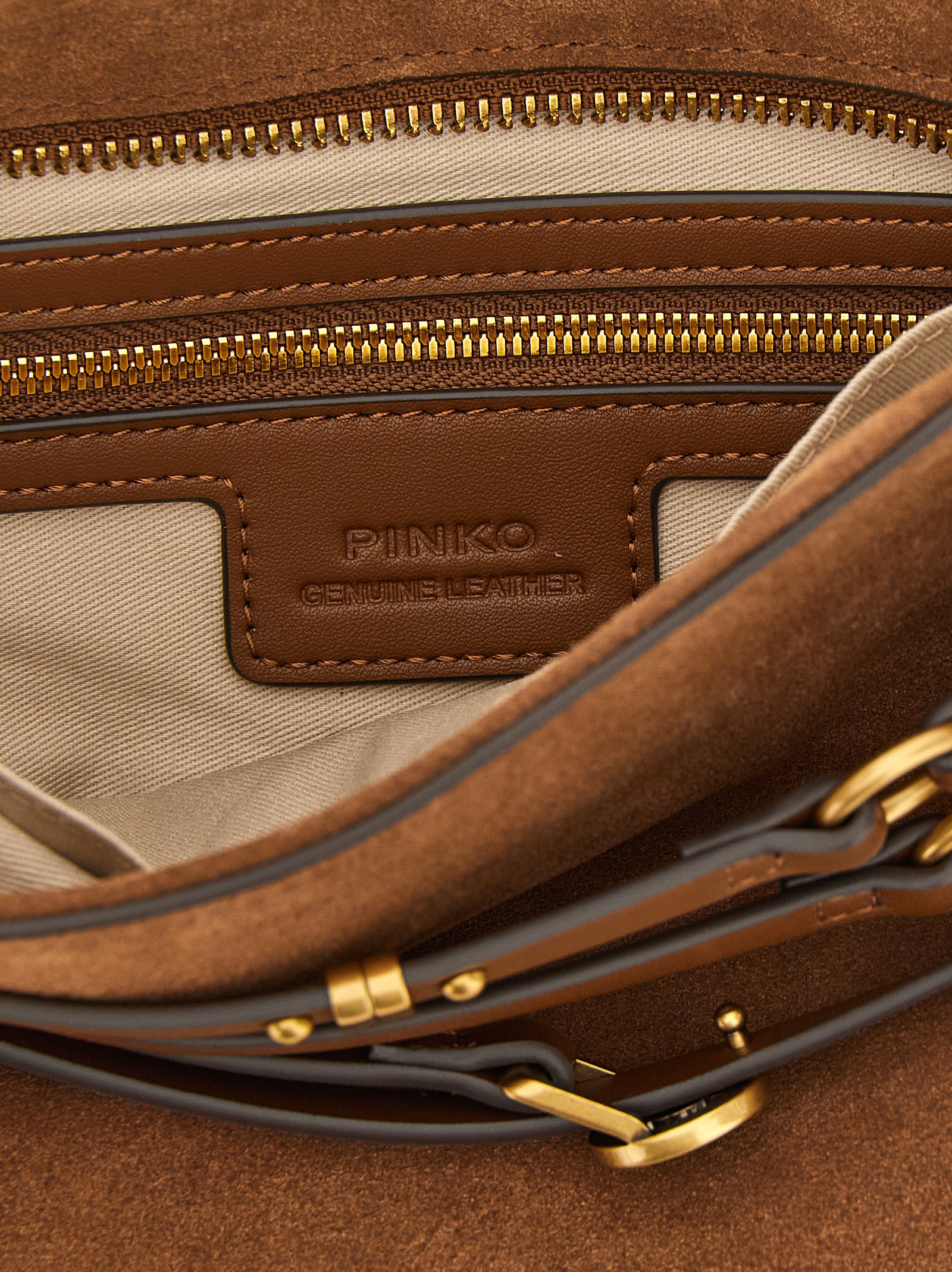 PINKO Brown Lamb Leather Shoulder Bag PINKO Brown Lamb Leather Shoulder Bag - Image 4