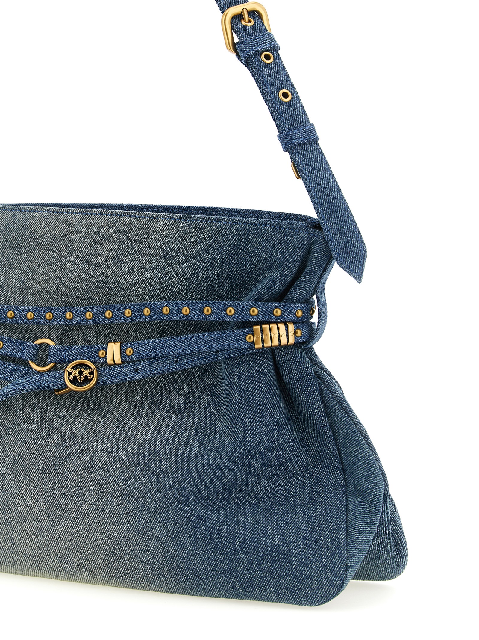 PINKO Blue Cotton Shoulder Bag PINKO Blue Cotton Shoulder Bag - Image 3