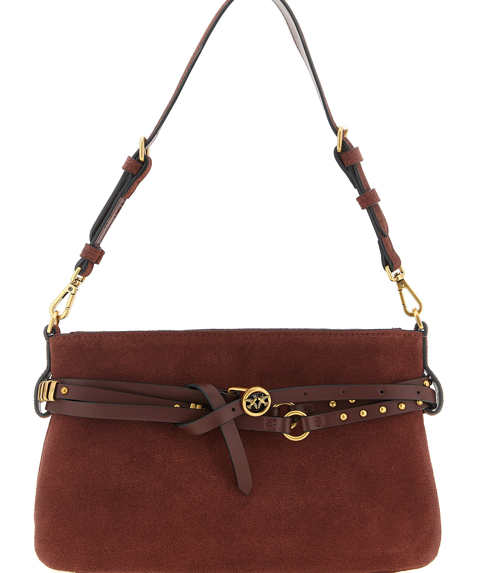 PINKO Bordeaux Lamb Leather Shoulder Bag