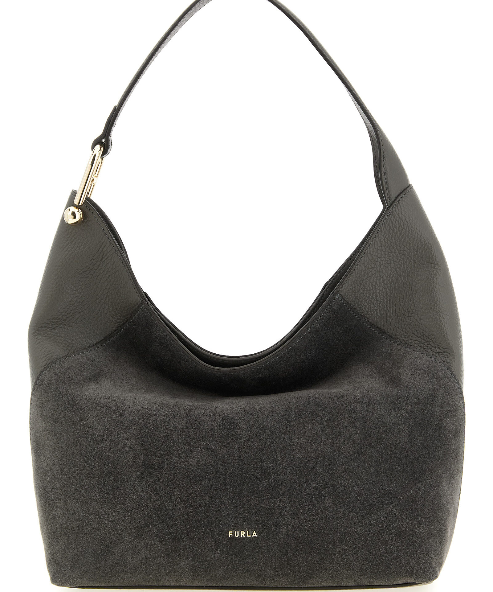 Furla Gray Calfskin Shoulder Bag
