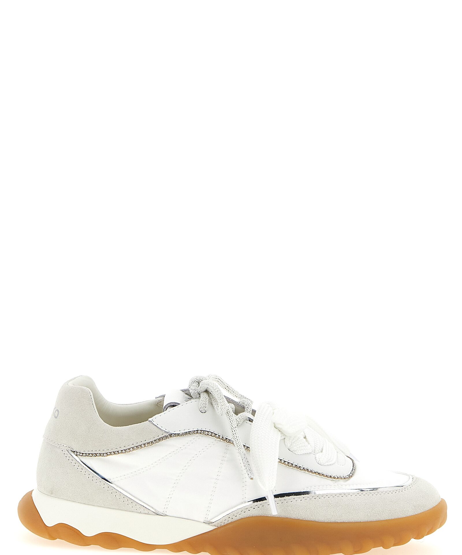PINKO White Calfskin Athletic Sneakers