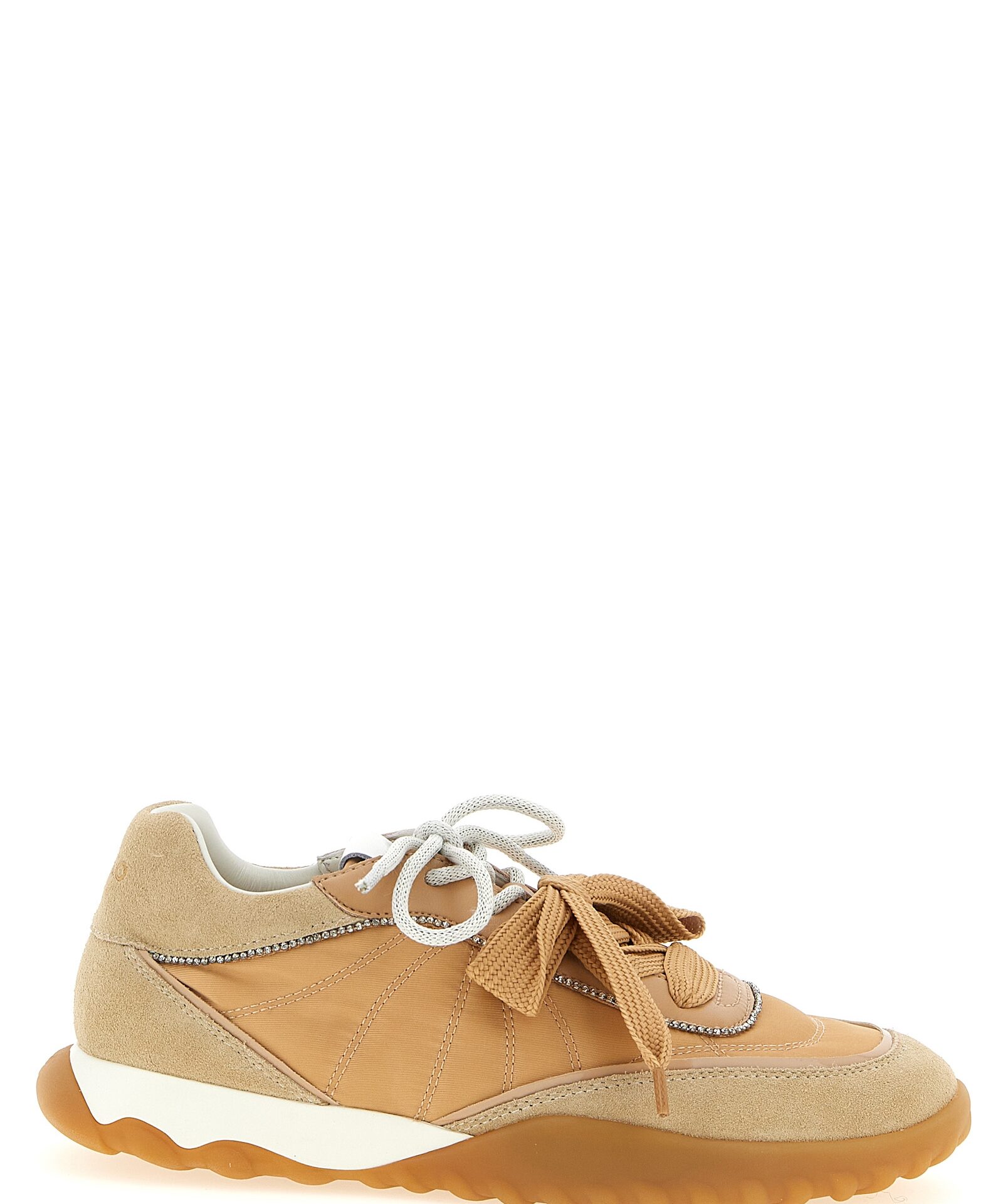 PINKO Beige Calfskin Athletic Sneakers