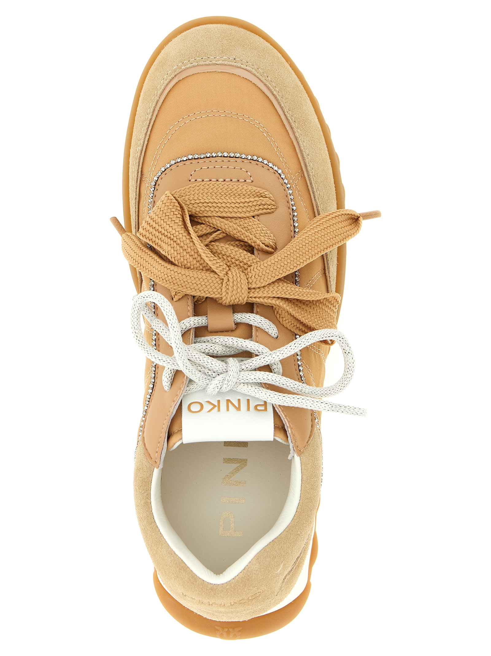 PINKO Beige Calfskin Athletic Sneakers PINKO Beige Calfskin Athletic Sneakers - Image 4