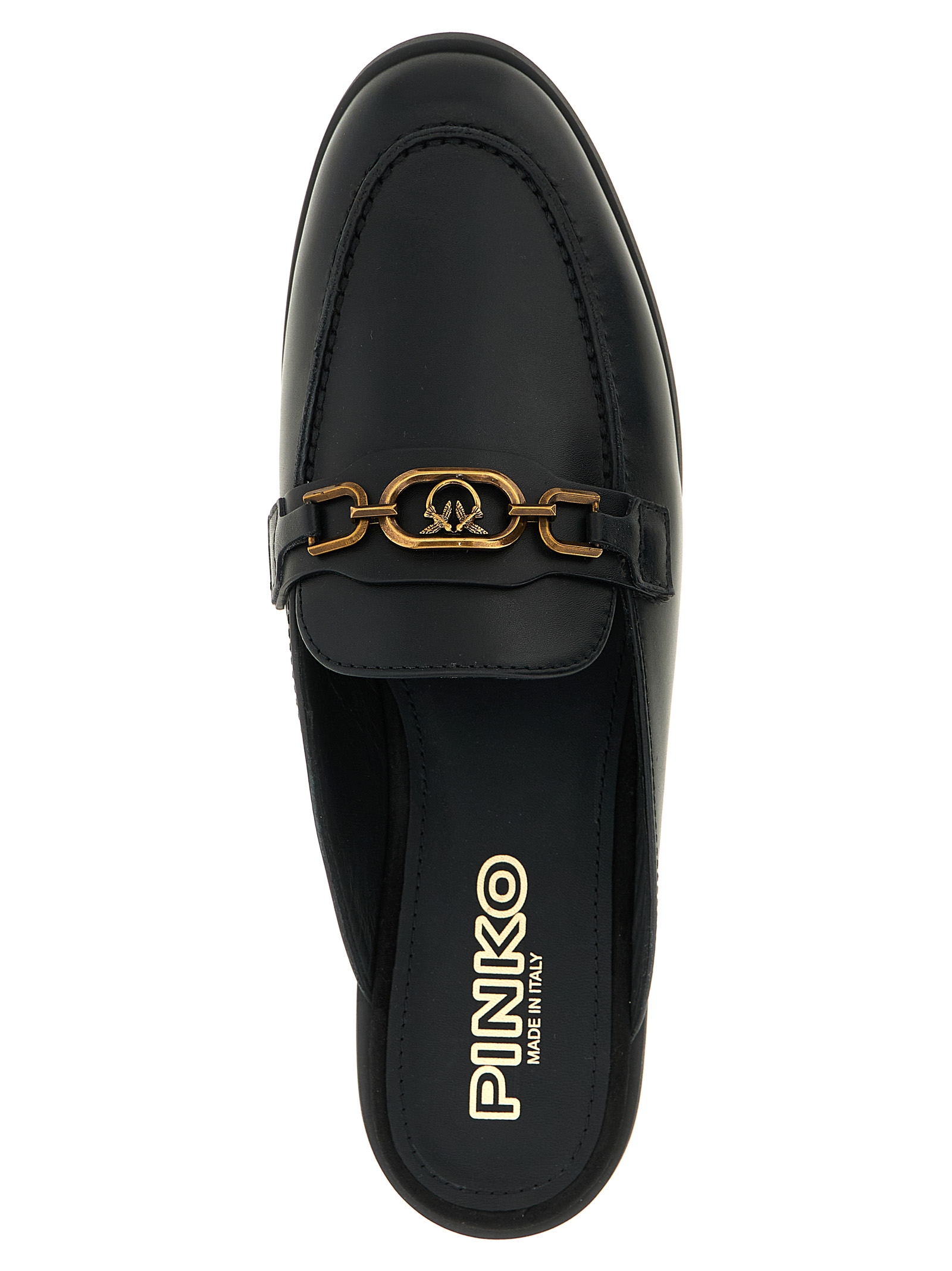 PINKO Black Calfskin Slides PINKO Black Calfskin Slides - Image 4