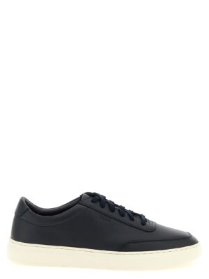 Hugo Boss Blue Cowhide Low Top Sneakers