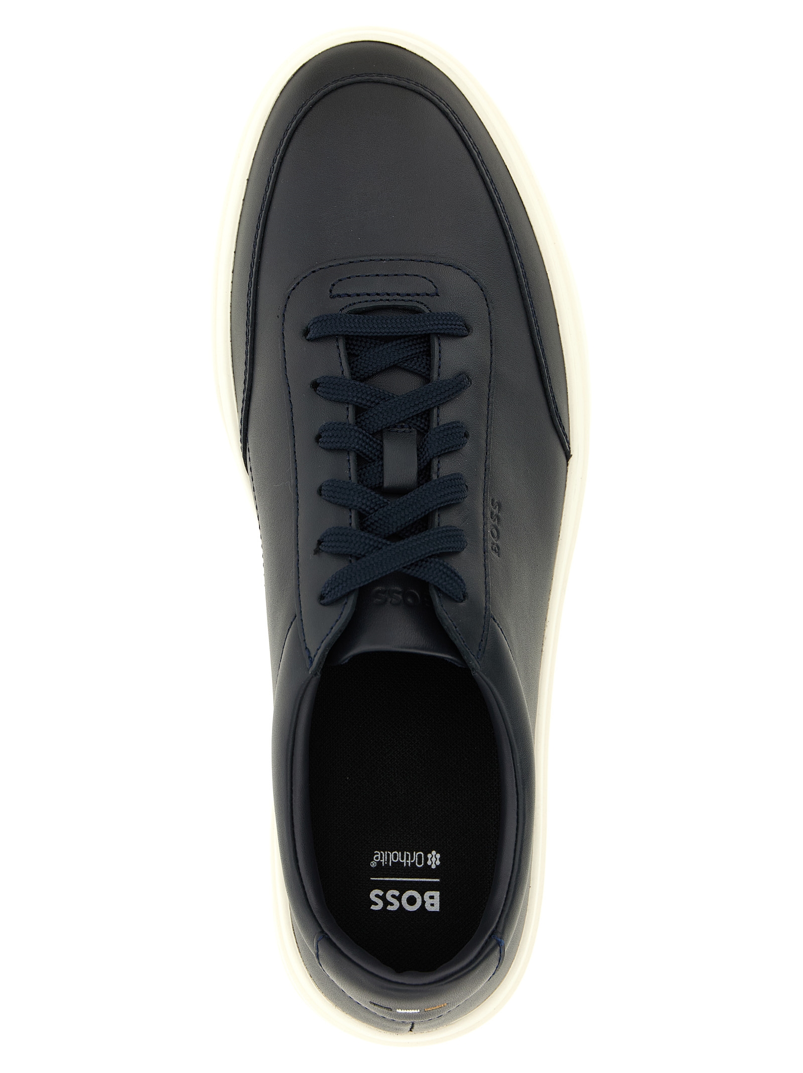 Hugo Boss Blue Cowhide Low Top Sneakers Hugo Boss Blue Cowhide Low Top Sneakers - Image 4