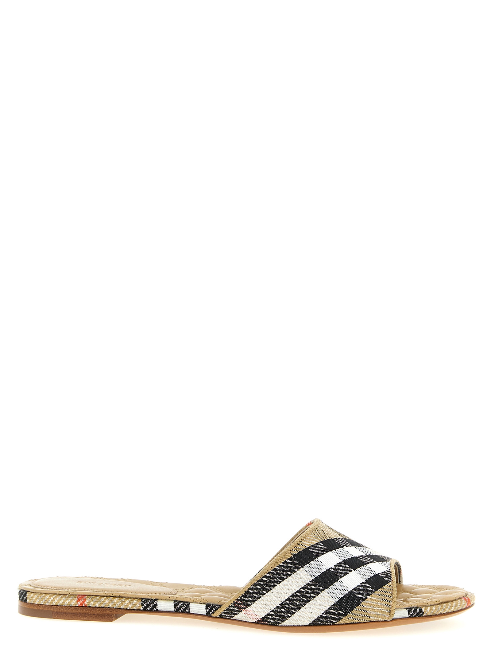 Burberry Beige Polyester Slides Burberry Beige Polyester Slides
