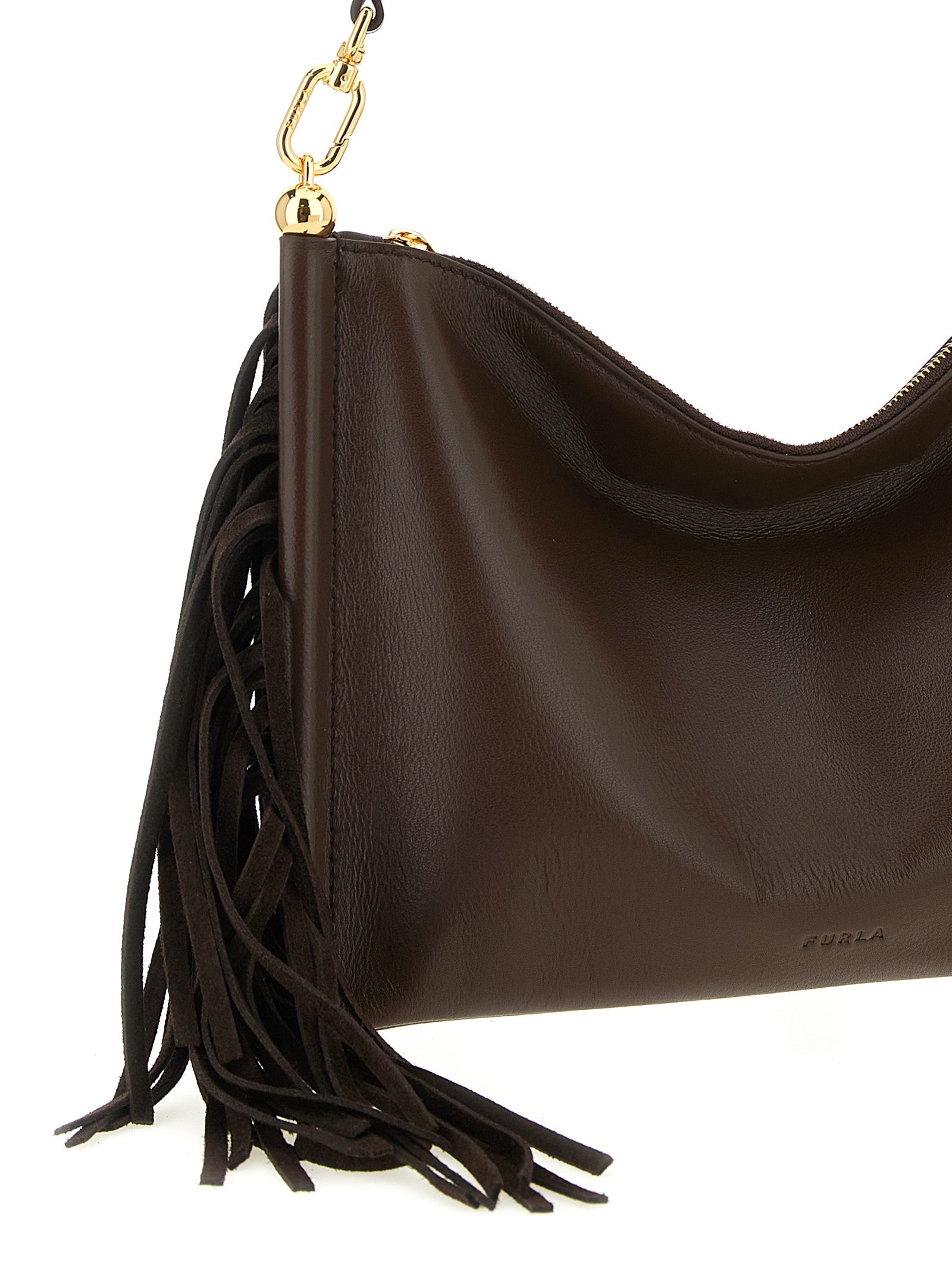 Furla Brown Lamb Leather Shoulder Bag Furla Brown Lamb Leather Shoulder Bag - Image 3