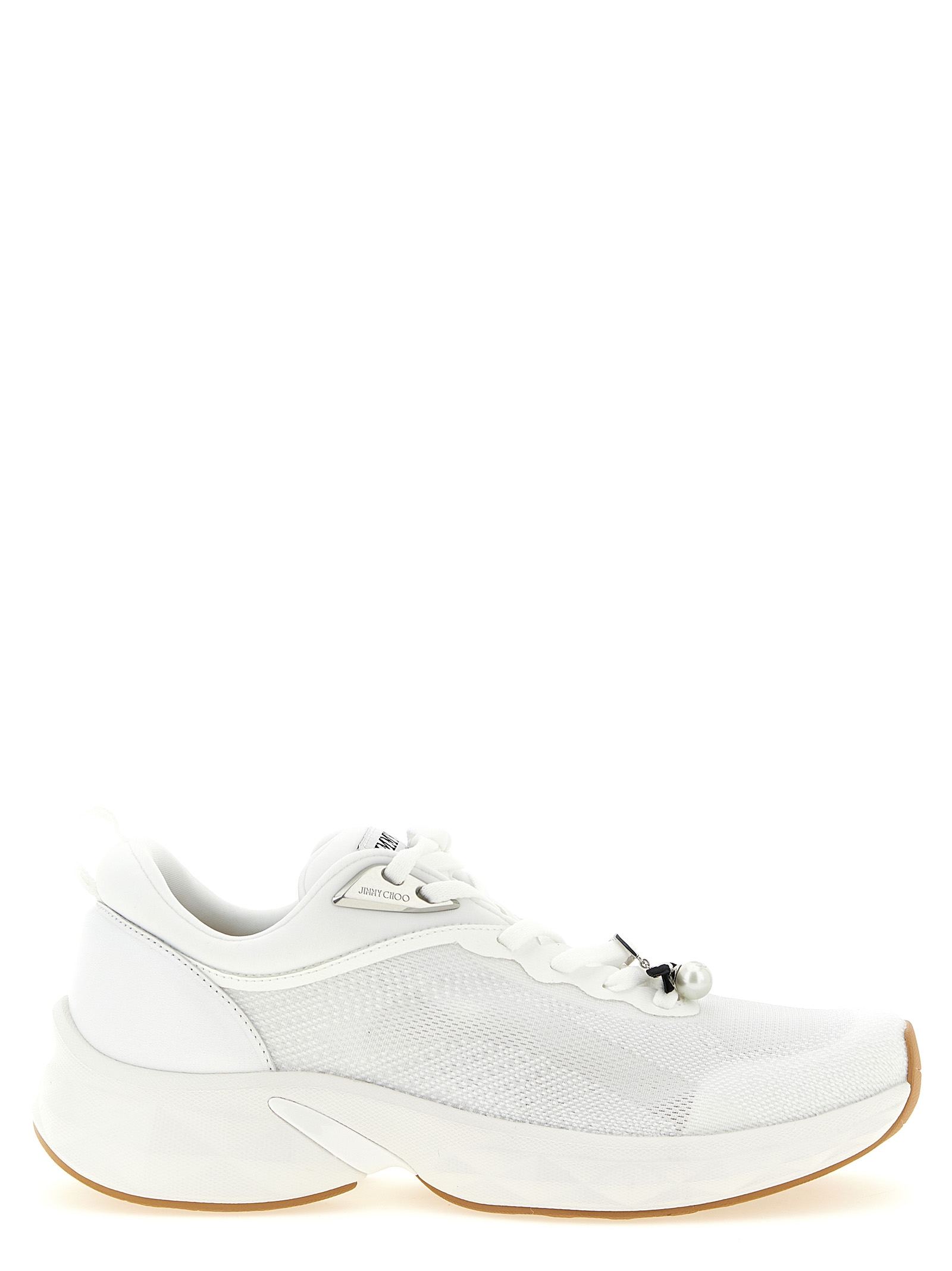 Jimmy Choo White Tencel Athletic Sneakers Jimmy Choo White Tencel Athletic Sneakers