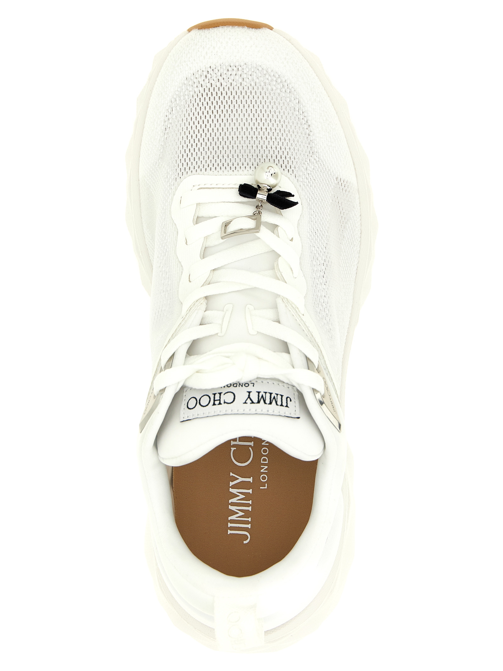 Jimmy Choo White Tencel Athletic Sneakers Jimmy Choo White Tencel Athletic Sneakers - Image 4