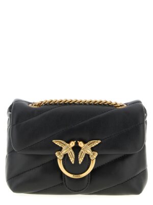 PINKO Black Lamb Leather Crossbody Bag