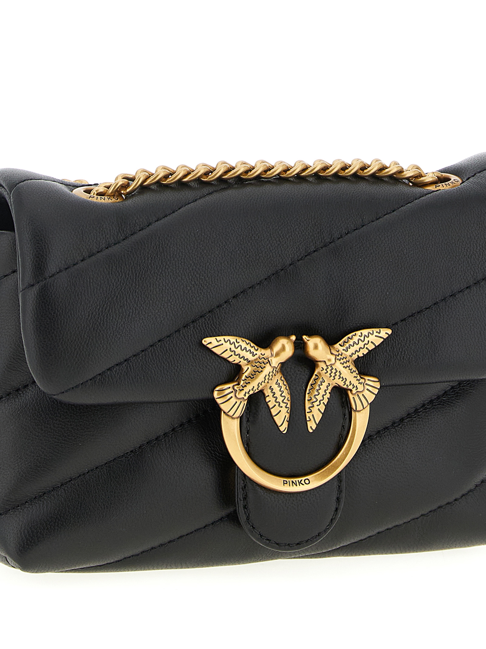 PINKO Black Lamb Leather Crossbody Bag PINKO Black Lamb Leather Crossbody Bag - Image 3