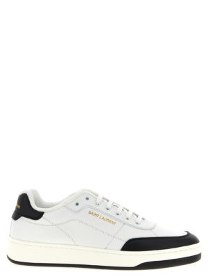 Saint Laurent Bicolor Calfskin Low Top Sneakers