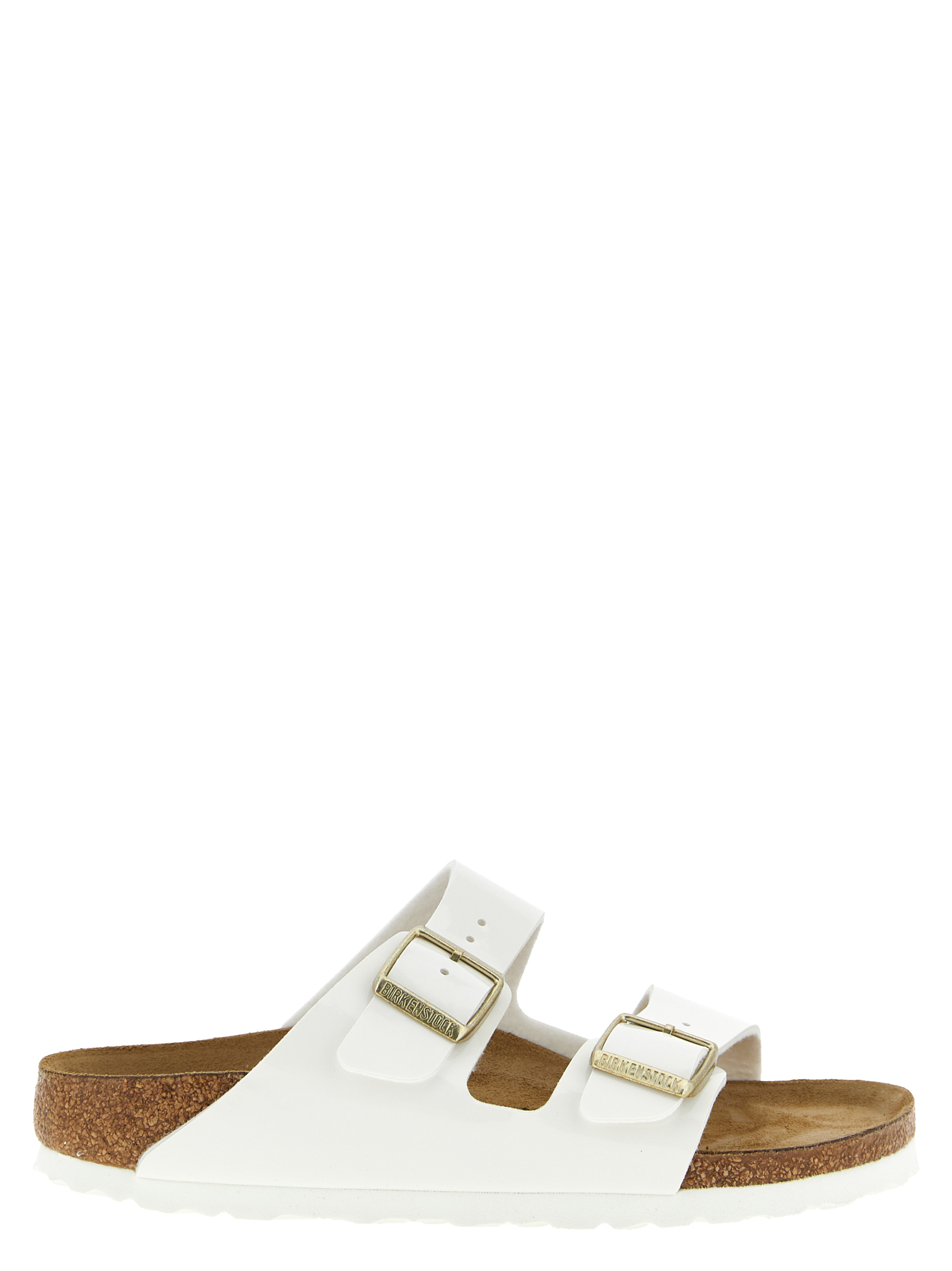 Birkenstock White Artificial Leather Slides Birkenstock White Artificial Leather Slides