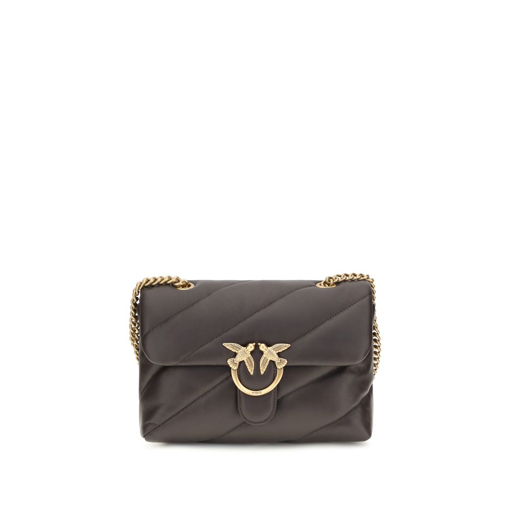 PINKO Brown Calf Leather Bos Taurus Shoulder Bag PINKO Brown Calf Leather Bos Taurus Shoulder Bag