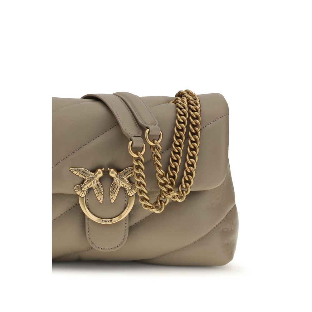 PINKO Gray Calf Leather Bos Taurus Shoulder Bag PINKO Gray Calf Leather Bos Taurus Shoulder Bag - Image 4