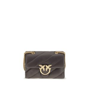PINKO Brown Calf Leather Bos Taurus Shoulder Bag