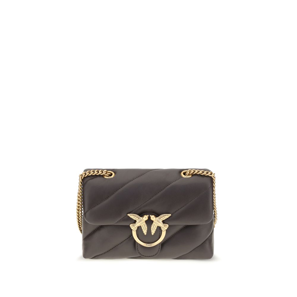 PINKO Brown Calf Leather Bos Taurus Shoulder Bag PINKO Brown Calf Leather Bos Taurus Shoulder Bag