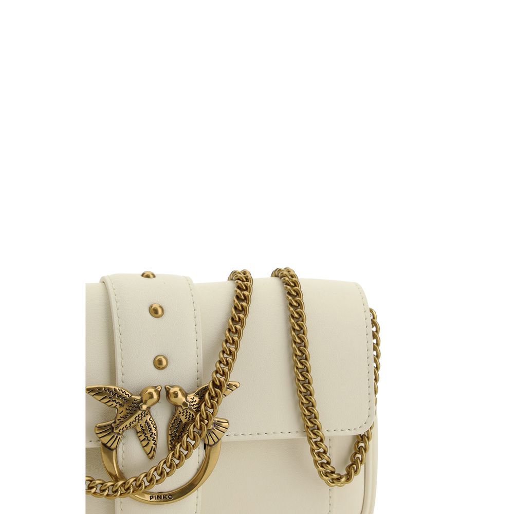 PINKO White Calf Leather Bos Taurus Shoulder Bag PINKO White Calf Leather Bos Taurus Shoulder Bag - Image 4