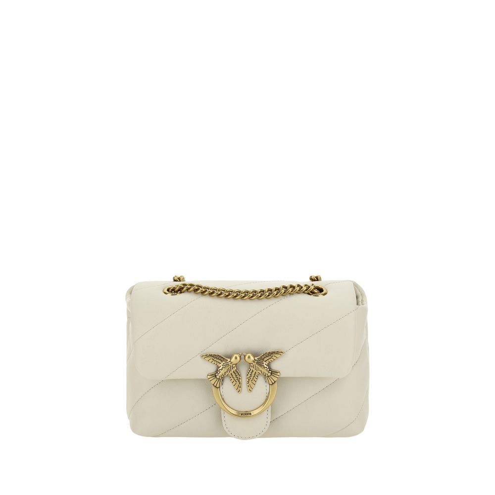 PINKO White Calf Leather Bos Taurus Shoulder Bag PINKO White Calf Leather Bos Taurus Shoulder Bag