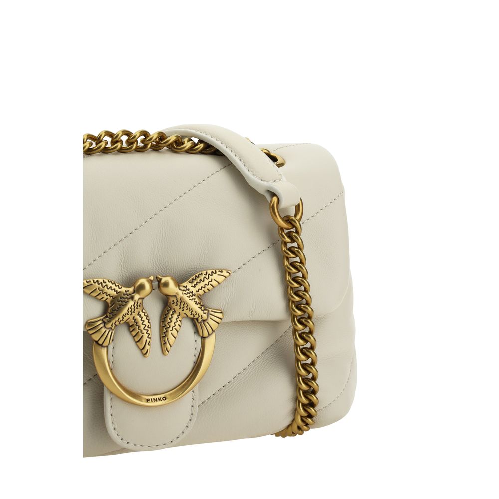 PINKO White Calf Leather Bos Taurus Shoulder Bag PINKO White Calf Leather Bos Taurus Shoulder Bag - Image 4