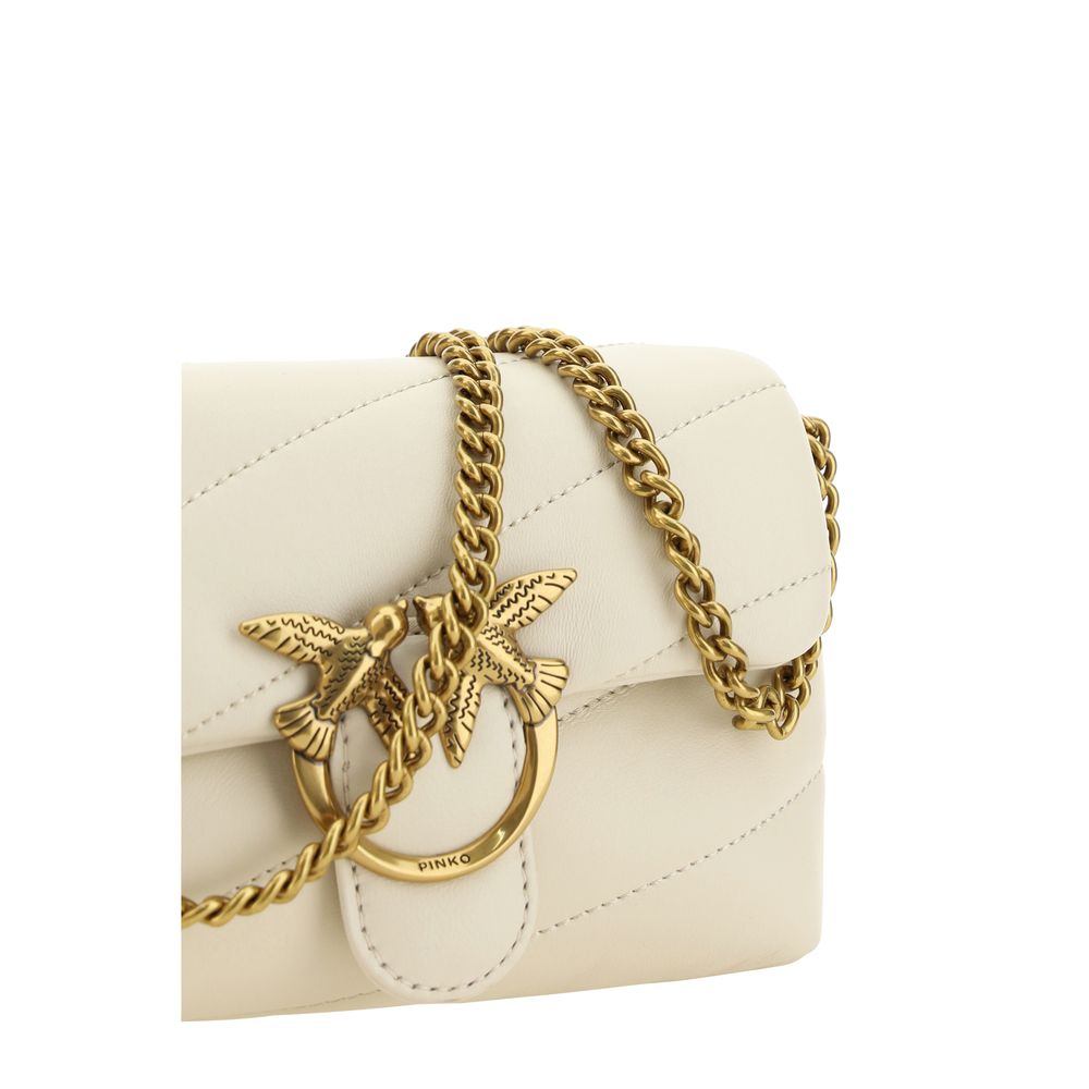 PINKO White Calf Leather Bos Taurus Shoulder Bag PINKO White Calf Leather Bos Taurus Shoulder Bag - Image 4