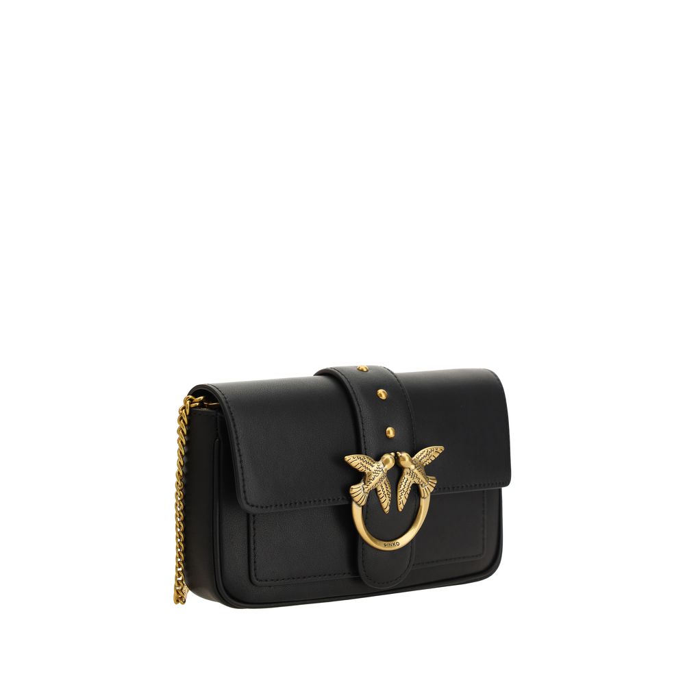 PINKO Black Calf Leather Bos Taurus Shoulder Bag PINKO Black Calf Leather Bos Taurus Shoulder Bag - Image 2