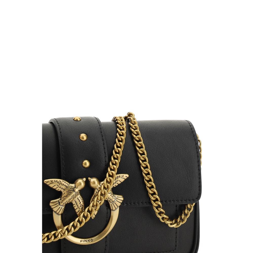 PINKO Black Calf Leather Bos Taurus Shoulder Bag PINKO Black Calf Leather Bos Taurus Shoulder Bag - Image 4