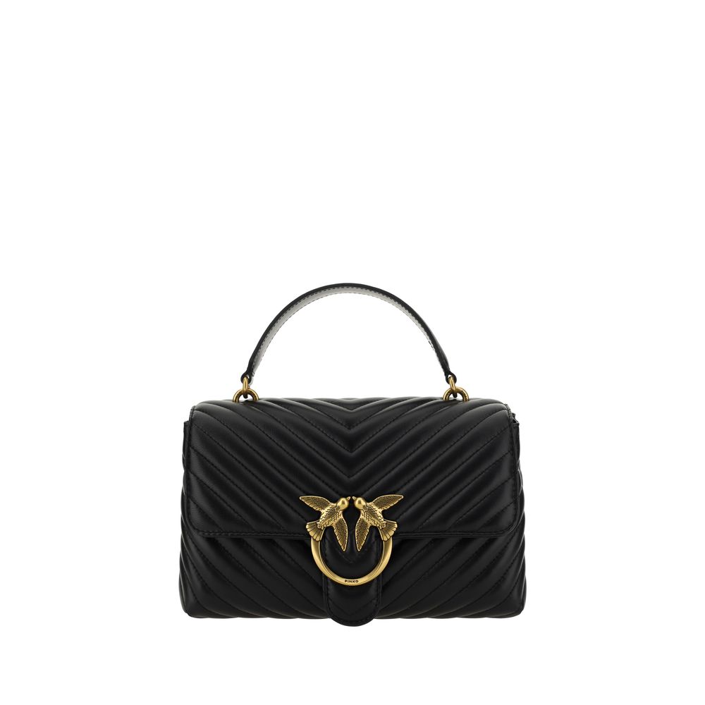 PINKO Black Calf Leather Bos Taurus Handbag PINKO Black Calf Leather Bos Taurus Handbag