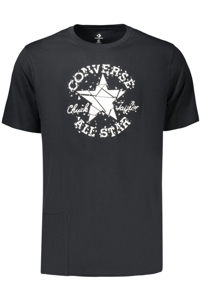 CONVERSE vyriški juodi marškinėliai