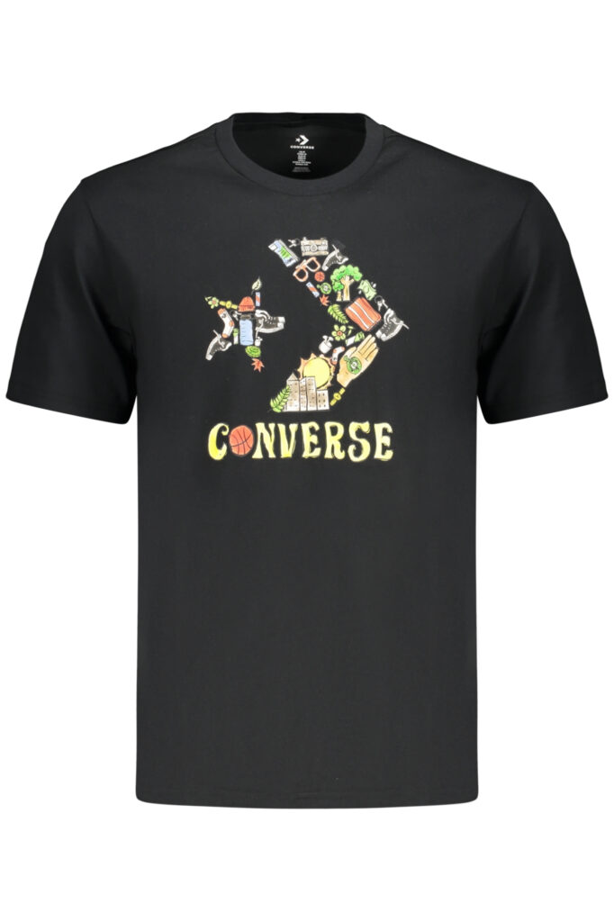 CONVERSE vyriški juodi marškinėliai