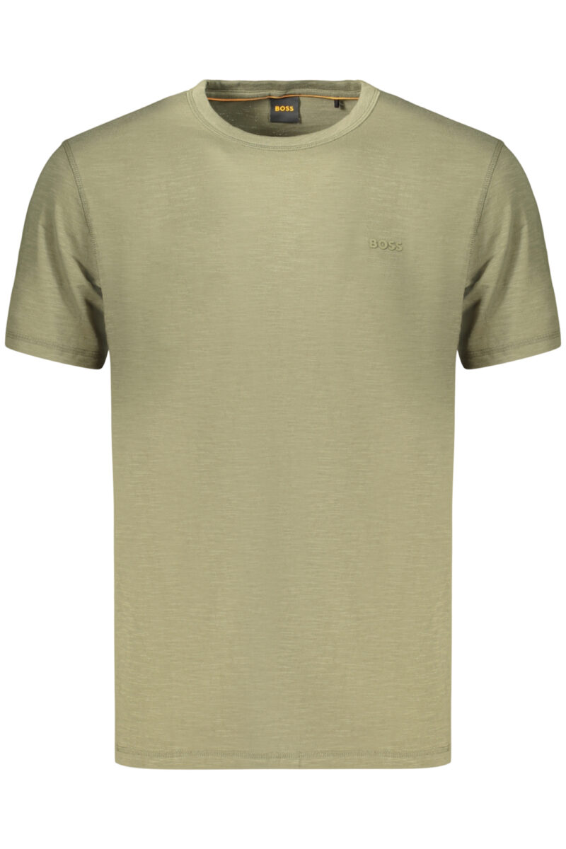bosst-shirtmanichecorteuomoverde_1 BOSS Vyriški Žali Marškinėliai