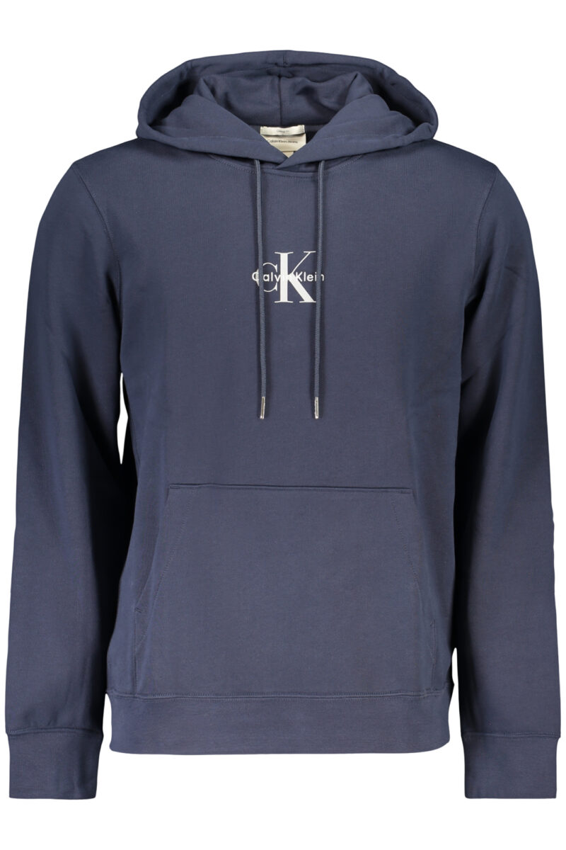 calvinkleinfelpasenzazipuomoblu_1 CALVIN KLEIN Vyriškas Mėlynas Džemperis su gobtuvu