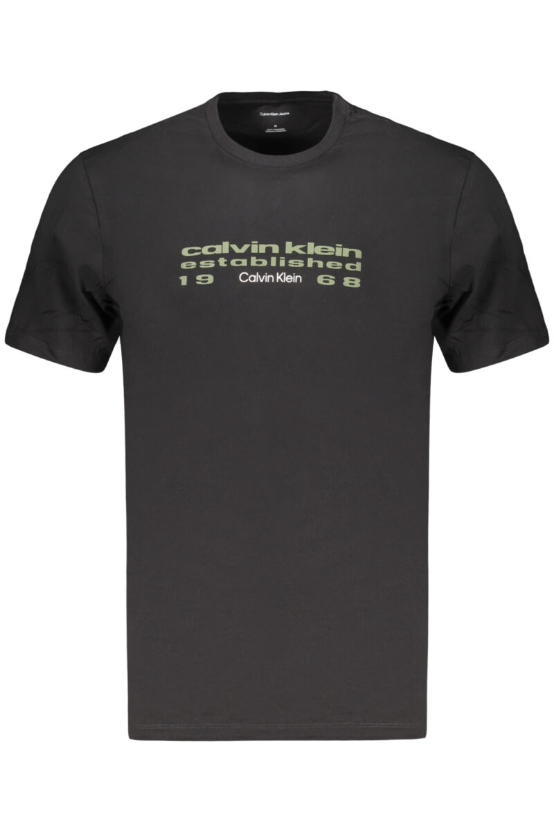 calvinkleint-shirtmanichecorteuomonero_1 CALVIN KLEIN Vyriški Juodi Marškinėliai