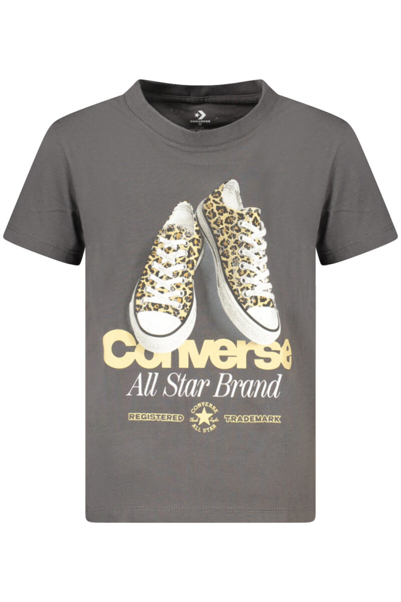 converset-shirtmanichecortebambinagrigio_1 Converse Mergaičių Marškinėliai