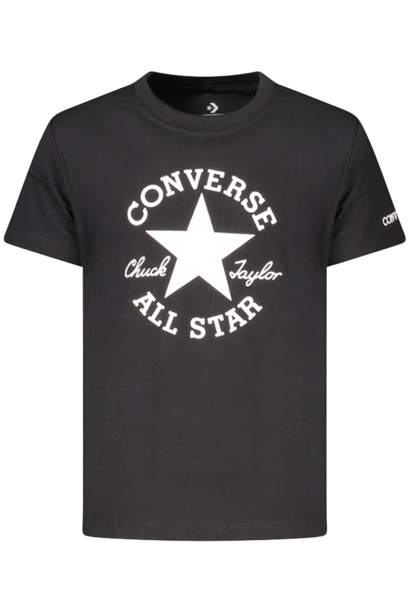 converset-shirtmanichecortebambinanero_1 Converse Mergaičių Marškinėliai