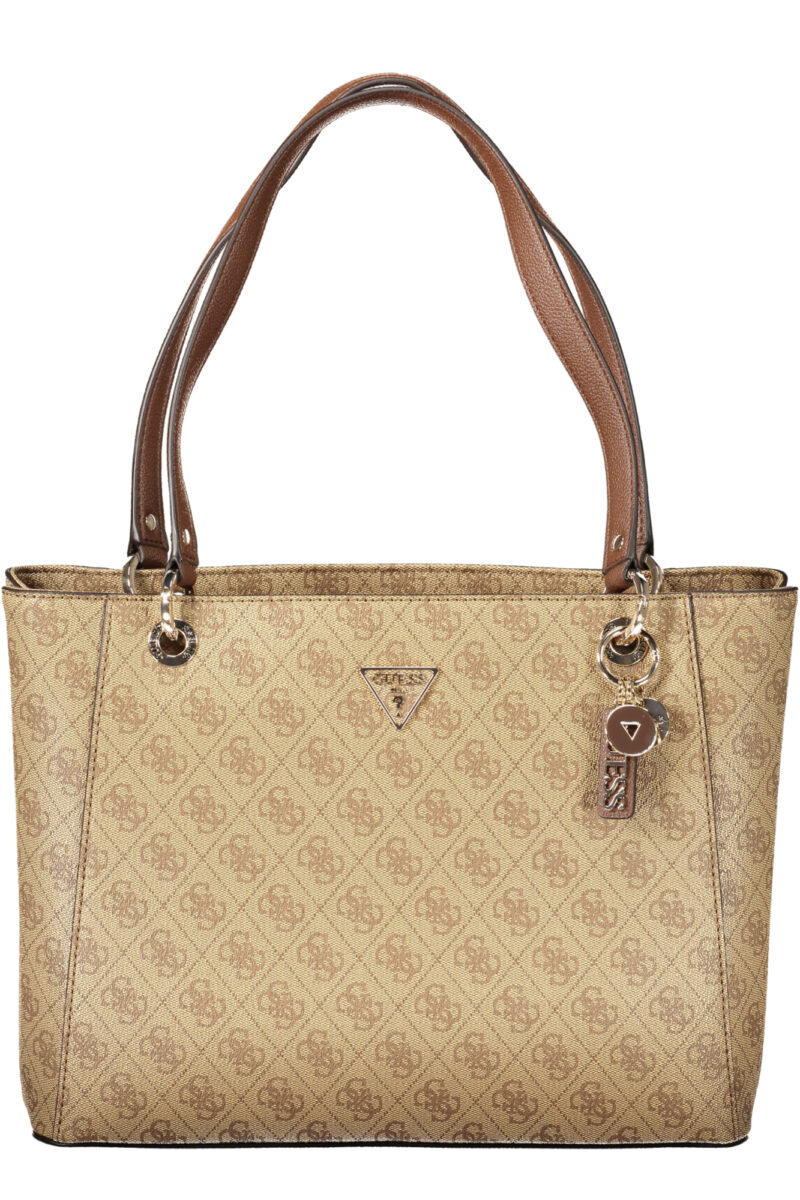 guessjeansborsadonnabeige_1 GUESS JEANS Moteriška Smėlio spalvos Rankinė