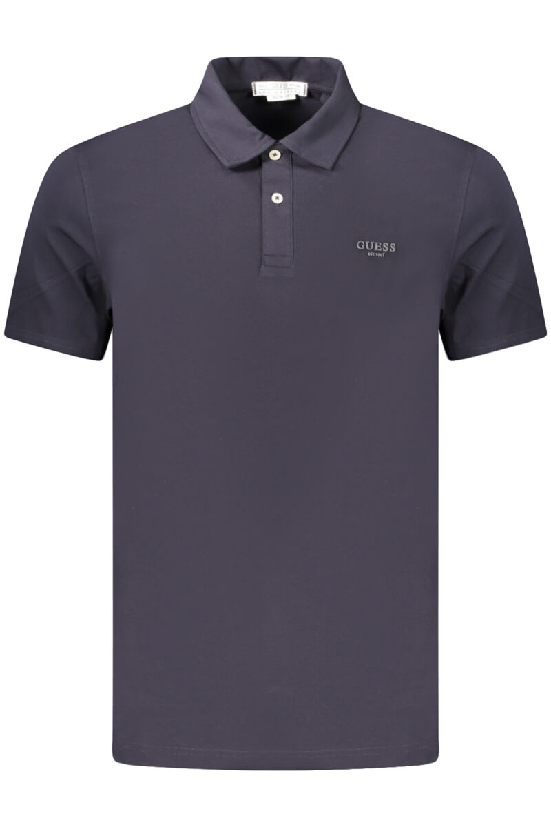 guessjeanspolomanichecorteuomoblu_1 GUESS JEANS Vyriški Mėlyni Polo marškinėliai