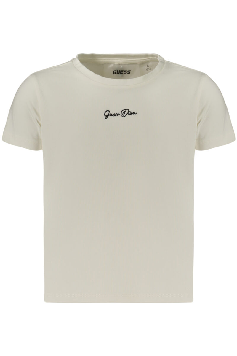 guessjeanst-shirtmanichecortebambinabianco_1 GUESS JEANS Moteriški Balti Marškinėliai